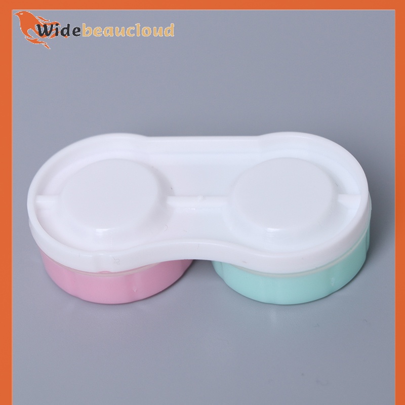Widebeaucloud กล่องเก็บคอนแทคเลนส์ เครื่องสําอาง พร้อมขวด และแหนบ 5 คู่