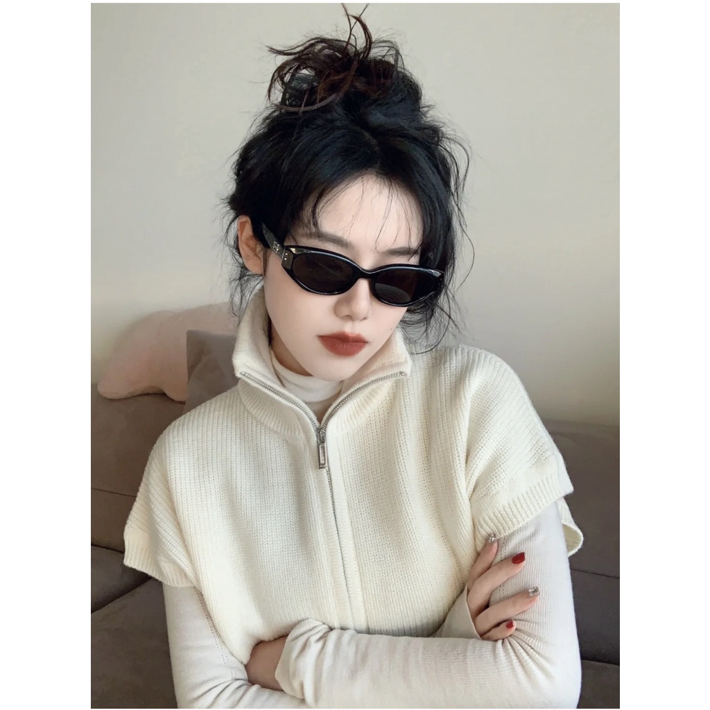 Xiaohong Book Blogger แว่นตากันแดดแฟชั่น กรอบแว่นขนาดเล็ก ทรงรี สไตล์เรโทร