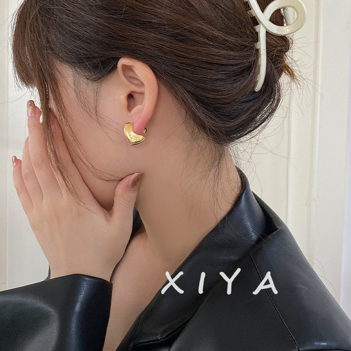 Xiya ต่างหู รูปตัวอักษร Love Notch ระดับไฮเอนด์ สําหรับผู้หญิง