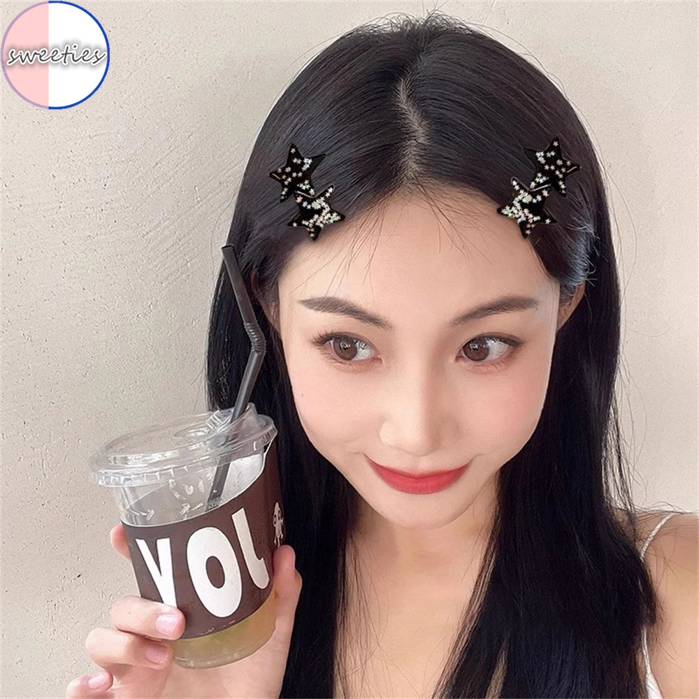 Y2k กิ๊บติดผม ประดับโบว์ พลอยเทียม รูปตัวอักษร ปากเป็ด สําหรับตุ๊กตาบาร์บี้