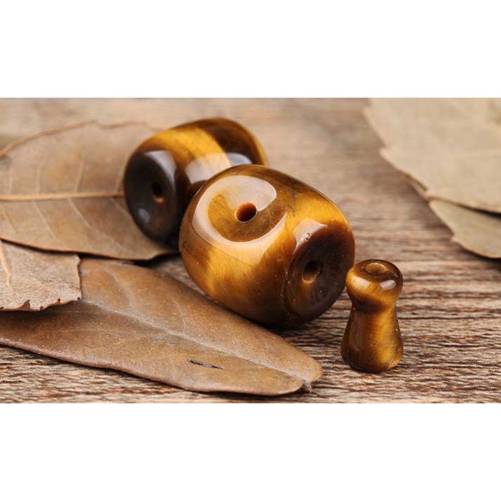 Yellow Tiger Eye Tee Manifold Bead  ลูกปัด 12-20 มิลลิเมตรหินธรรมชาติ DIY สำหรับเครื่องประดับ