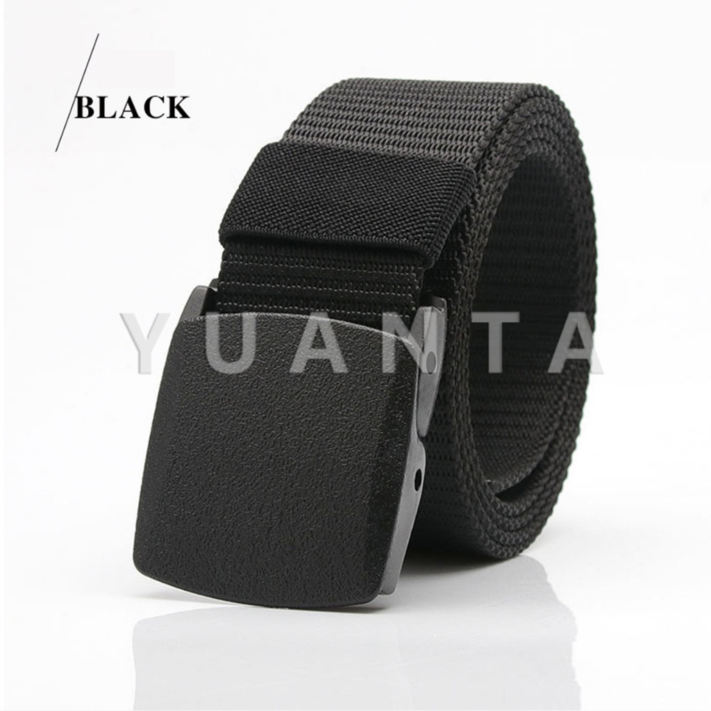 Yuanta เข็มขัดหัวพลาสติก ความยาว 120 cm สายไนล่อน ไม่ต้องเจาะรู เเข็มขัดแฟชั่น belt