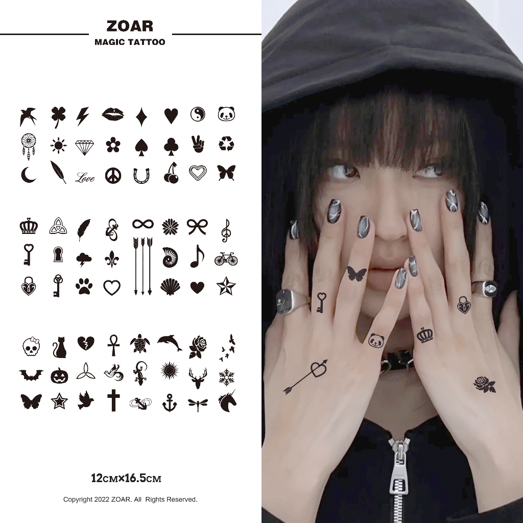 ZOAR พร้อมส่ง A039 Magic tattoo สติ๊กเกอร์รอยสักสมุนไพร กันน้ำ กันรอย ยาวนาน กึ่งถาวร แสดงสี เหมือนจริง