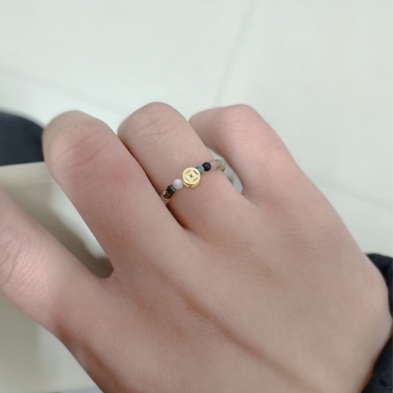 Zwinz2 แหวนทัวร์มาลีน หินธรรมชาติ สีรุ้ง สไตล์วินเทจ
