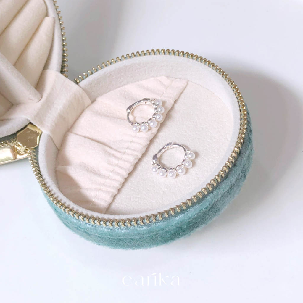earika.earrings - pearl hoop collection รวมต่างหูห่วงเงินแท้จี้ไข่มุก ผิวแพ้ง่ายใส่ได้