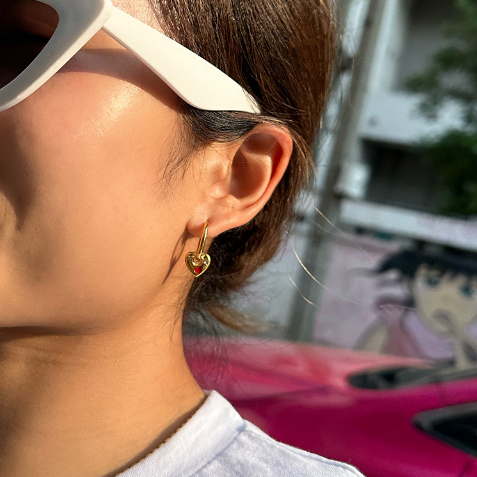 gemin. | #gmnhoopdropheart earrings