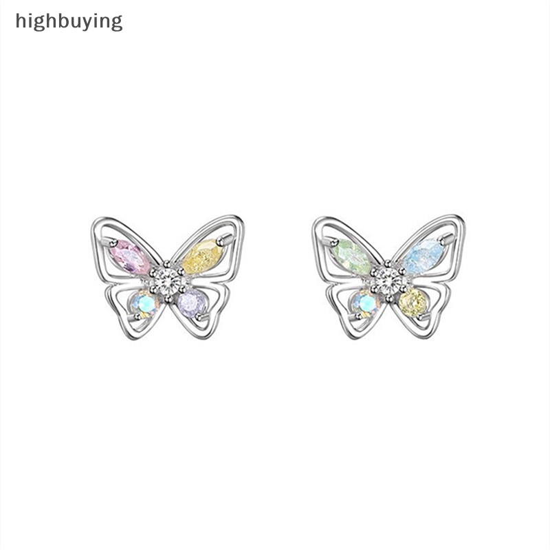 [highbuying] ต่างหูเพทาย คริสตัล รูปผีเสื้อ เครื่องประดับ สําหรับผู้หญิง งานแต่งงาน
