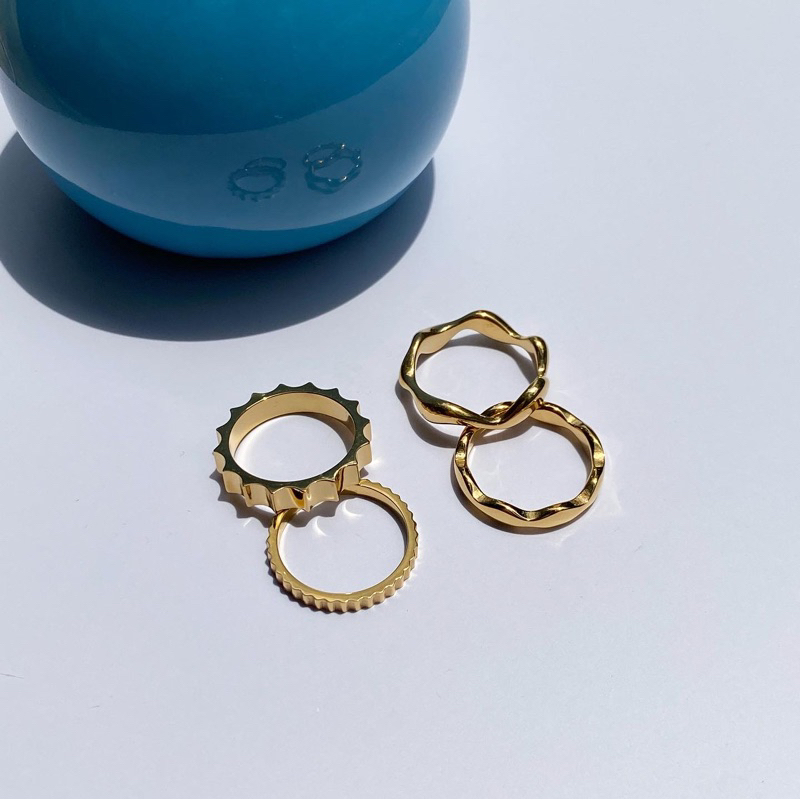 imean.store - Sea waves & Gear rings | แหวนงานไทเทเนี่ยมชุบทองเค 18k