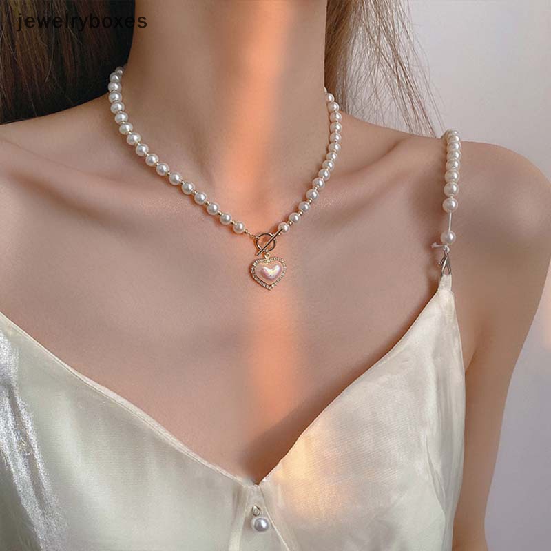 [jewelryboxes] สร้อยคอมุกเทียม สีทอง เรียบง่าย สไตล์บูติก