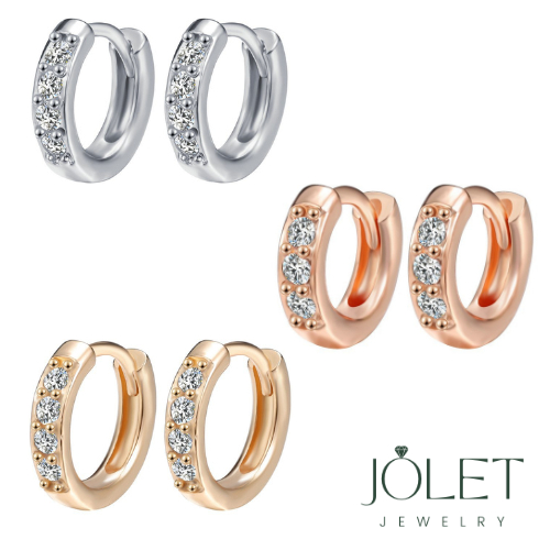 jolet ต่างหูห่วง สไตล์เกาหลีเลือกขนาดได้ไม่ลอกไม่ดำ