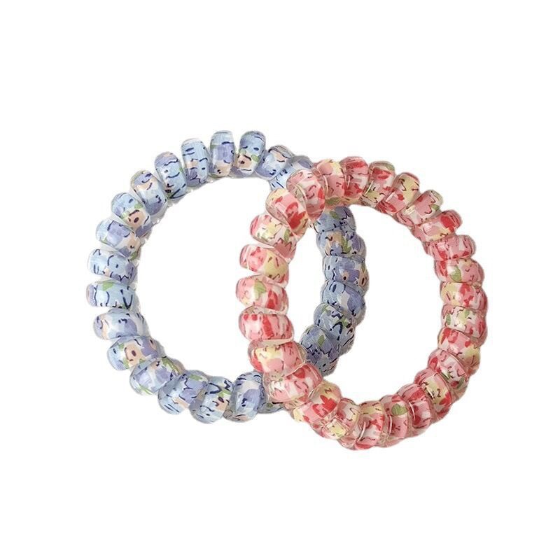 kingmallshop DEAQ431(ร้านไทย) ยางรัดผม ลายดอกไม้ สีแคนดี้ น่ารักมาก แฟชั่น สําหรับผู้หญิง