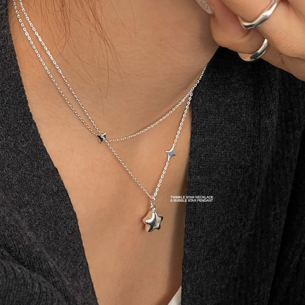 (necklace,เฉพาะสร้อย) : TWINKLE STAR NECKLACE SILVER925 / สร้อยคอเงินแท้ ราคาต่อเส้น | YOUR WISHLIST
