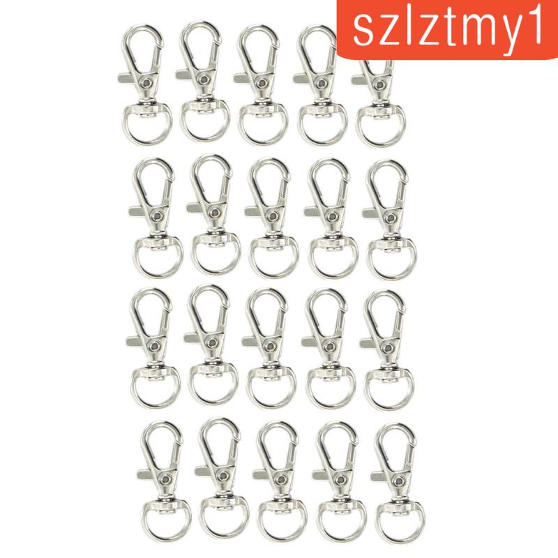 [szlztmy1] ตะขอก้ามปู แบบหมุนได้ สําหรับแขวนพวงกุญแจ กระเป๋า DIY 20 ชิ้น