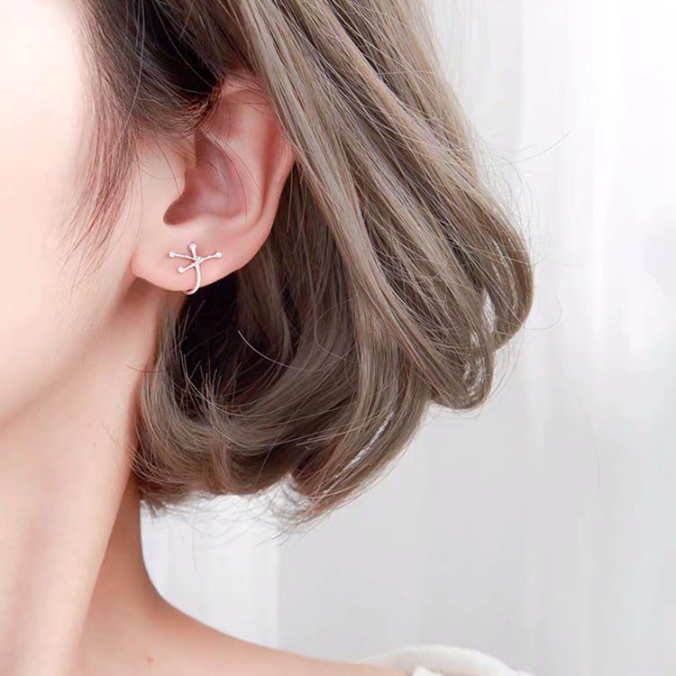 (กรอกโค้ด YAQ6E ลด 60.-) earika.earrings - zodiac cuff ต่างหูหนีบราศีชุบเงิน เหมาะสำหรับคนแพ้ง่าย ปรับขนาดได้