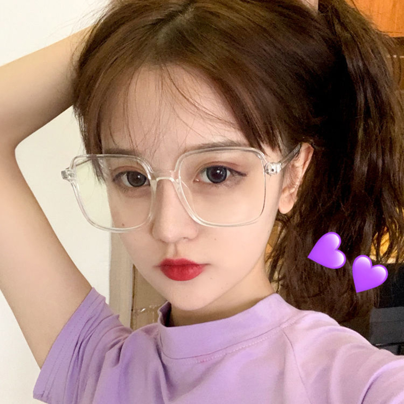 กรอบแว่นตา ทรงสี่เหลี่ยม ขนาดใหญ่ สีโปร่งใส สไตล์วินเทจ สําหรับผู้หญิง และผู้ชาย