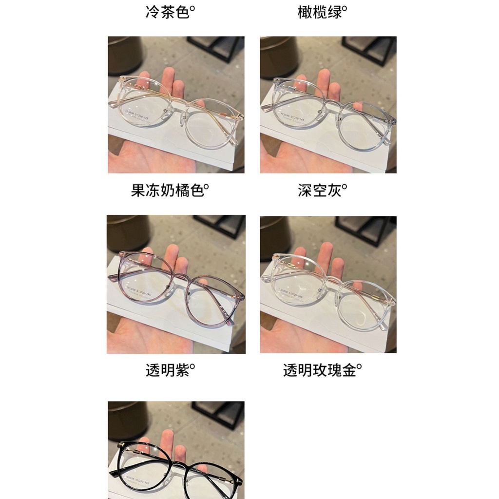 กรอบแว่นตา แว่นสายตาสั้น (-100 ถึง -400) กรอบแว่นตาทรงกลม TR90 ป้องกันแสงสีฟ้าแฟชั่น