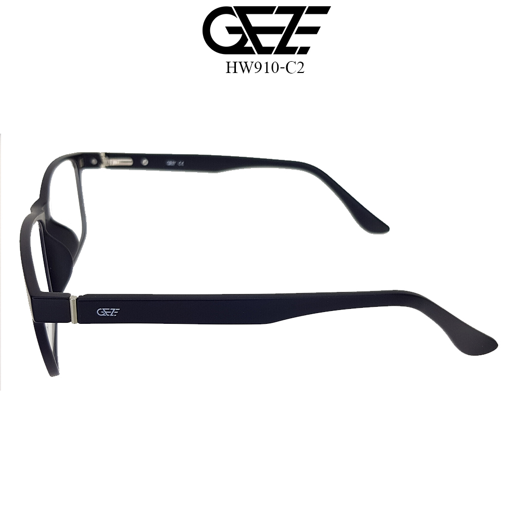 กรอบแว่นสายตา GEZE Clip-On รุ่น HW910-C2 เต็มกรอบสีดำด้าน คลิปออนแม่เหล็ก เลนส์กันแดด Polarized