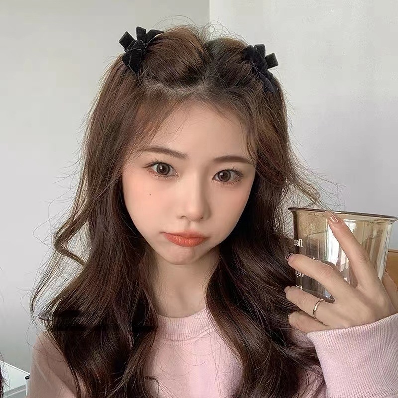 กิ๊บติดผม ประดับโบว์ สีดํา แบบเรียบง่าย แฟชั่นฤดูร้อน สําหรับเด็กผู้หญิง 2023
