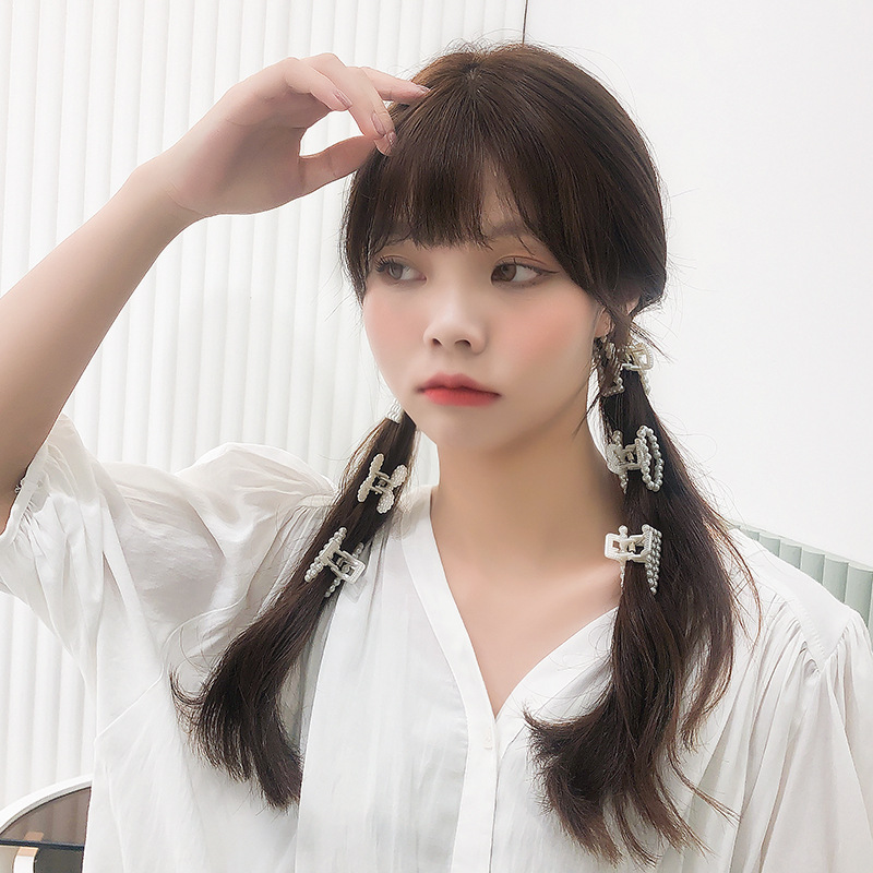 กิ๊บติดผม ประดับโบว์ และไข่มุก อเนกประสงค์ แบบเรียบง่าย สไตล์เกาหลีเรโทร สําหรับผู้หญิง