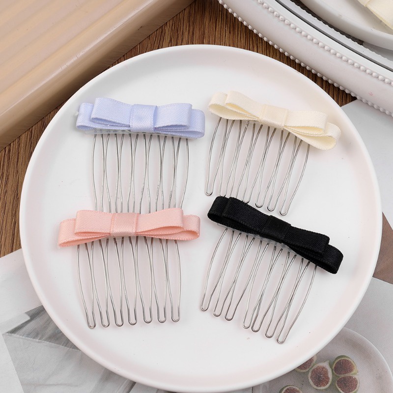 กิ๊บติดผม ประดับโบว์ด้านข้าง สีชมพู แบบมองไม่เห็น แฟชั่นเจ้าหญิง สําหรับเด็กผู้หญิง