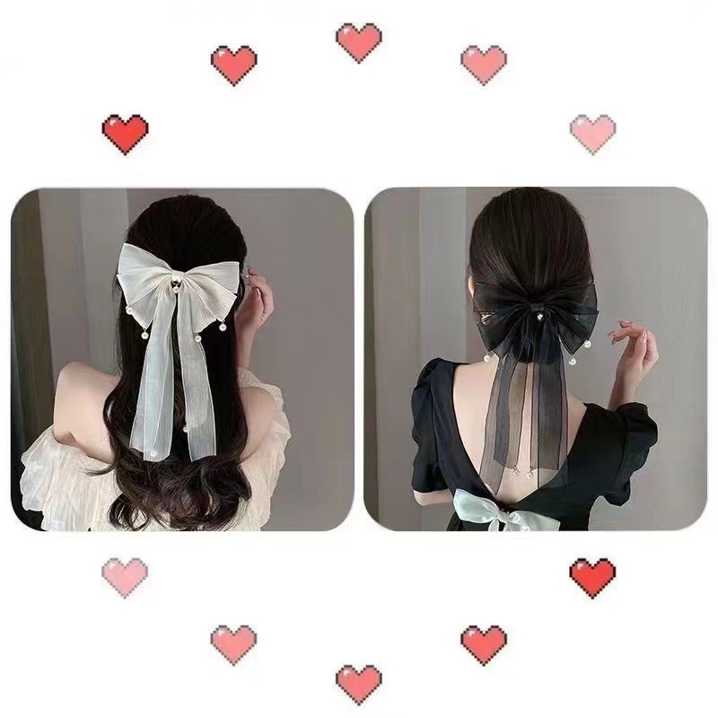 กิ๊บติดผม ประดับโบว์ริบบิ้น และไข่มุก ระดับไฮเอนด์ แฟชั่นฤดูใบไม้ผลิ 2023
