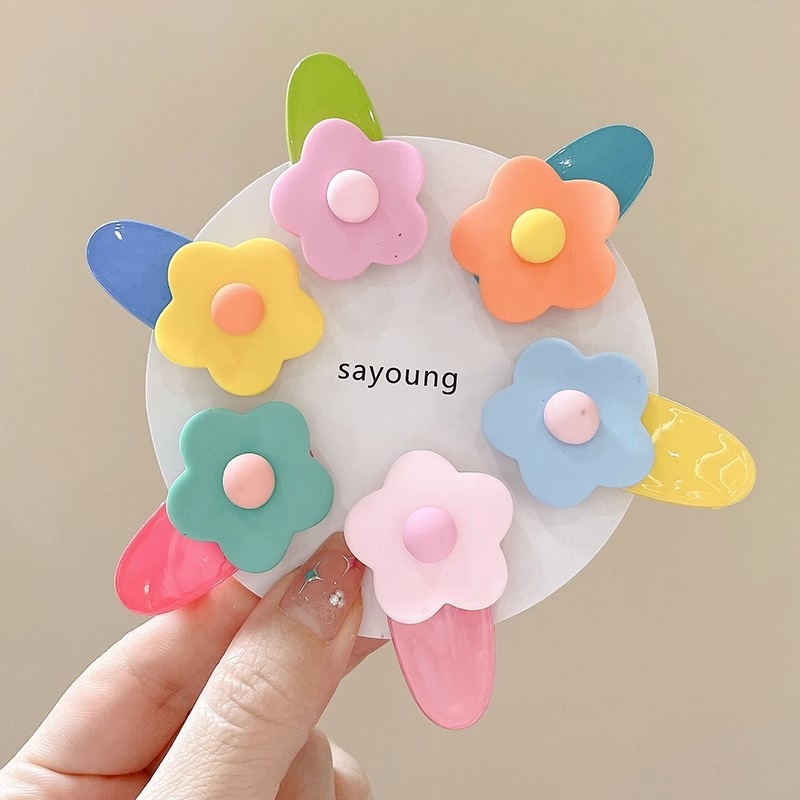 กิ๊บติดผม ลายดอกไม้น่ารัก สีสันสดใส สําหรับเด็กผู้หญิง