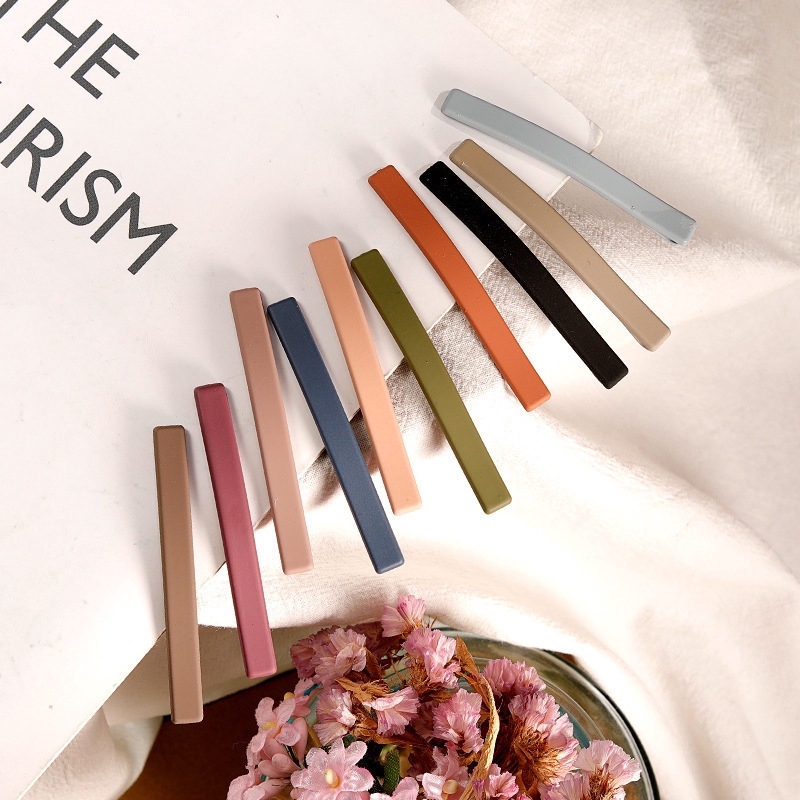 กิ๊บติดผม สีพื้น แบบเรียบง่าย สไตล์เกาหลี สําหรับผู้หญิง