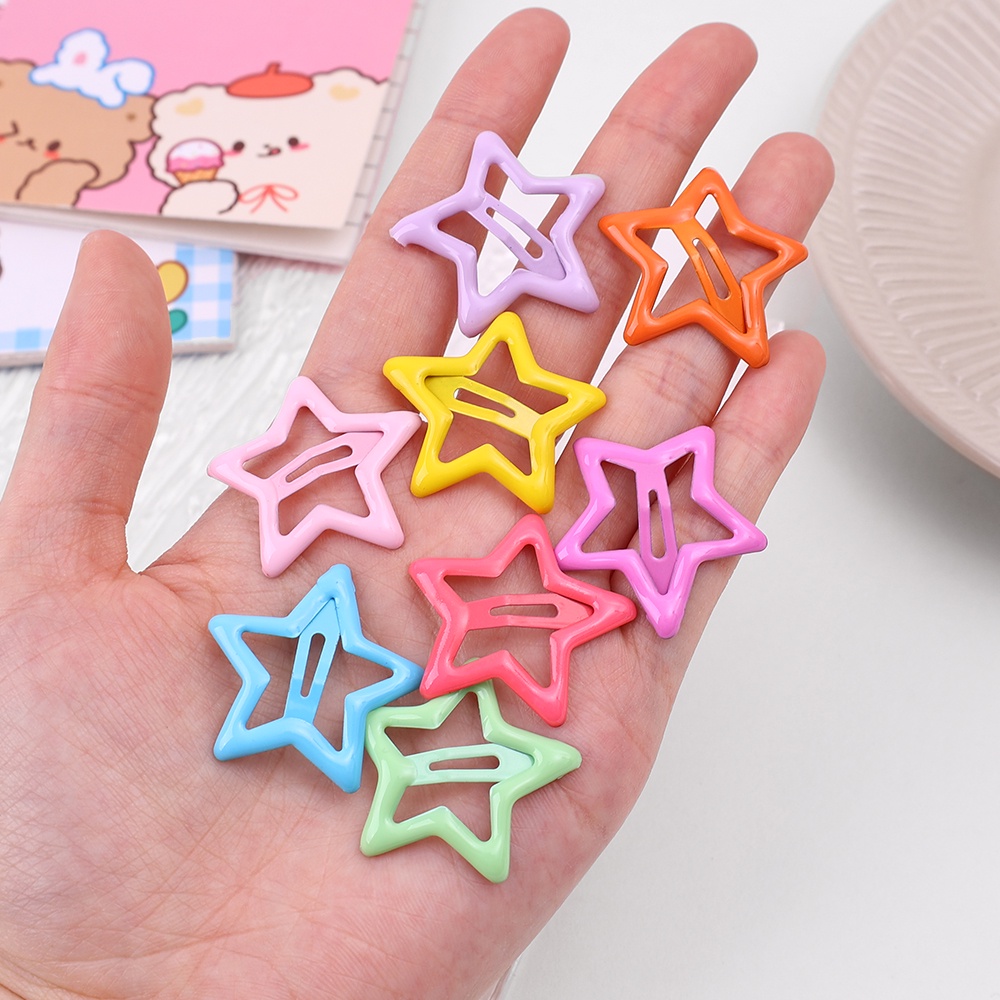 กิ๊บติดผม โลหะ รูปดาวน่ารัก Y2K สีแคนดี้ สไตล์เกาหลี สําหรับเด็กผู้หญิง 1 2 ชิ้น