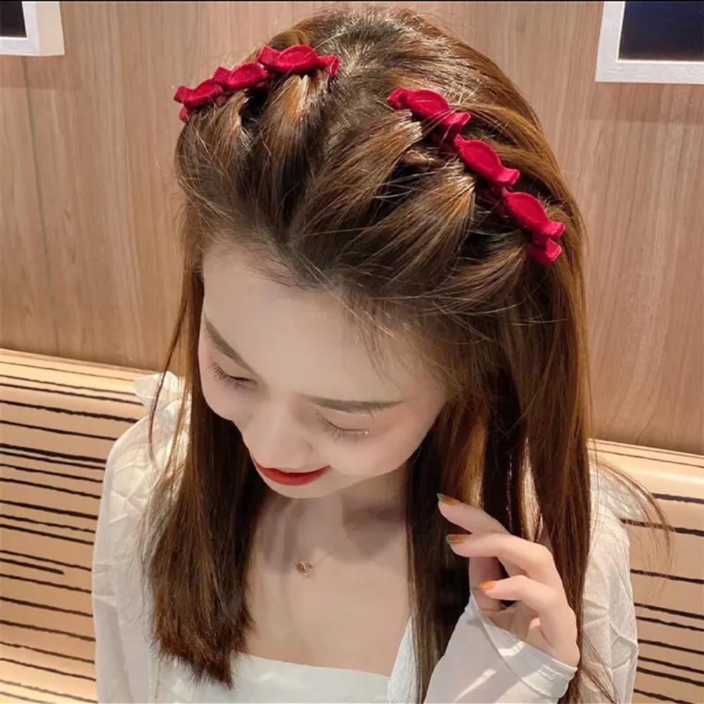 กิ๊บติดผมหน้าผาก แบบถัก รูปปากเป็ด ขนาดเล็ก เครื่องประดับ สําหรับผู้หญิง
