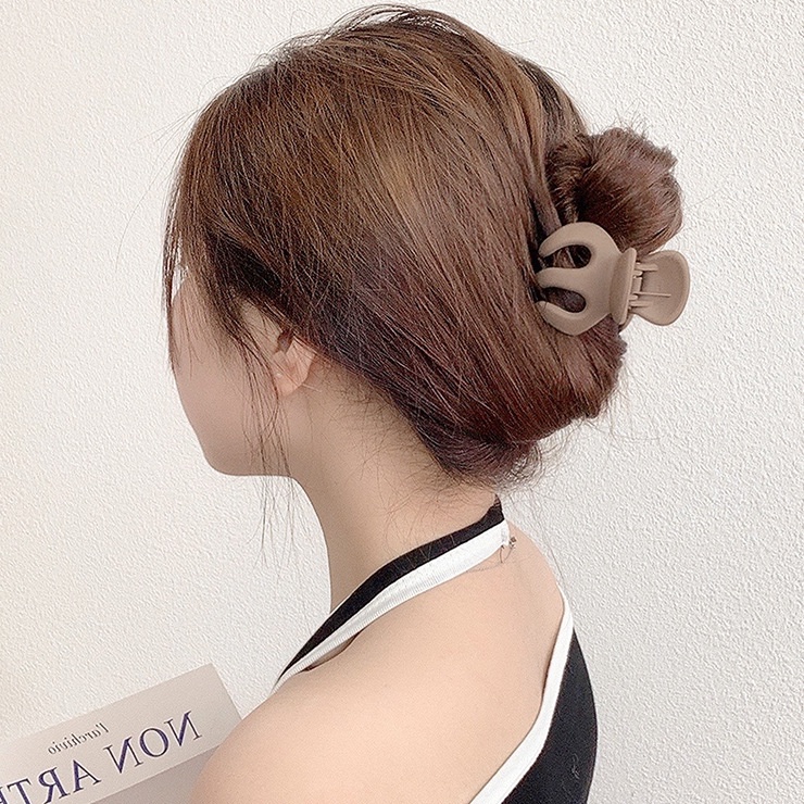 กิ๊บติดผมอะคริลิค สีกาแฟ แบบเรียบง่าย แฟชั่นฤดูร้อน สไตล์เกาหลี สําหรับเด็กผู้หญิง