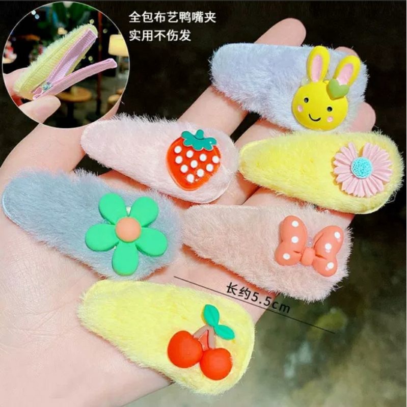 กิ๊บฟูติดผมลายน่ารักสไตล์เกาหลี 5ชิ้น/เซท มีทั้งหมด4เซท