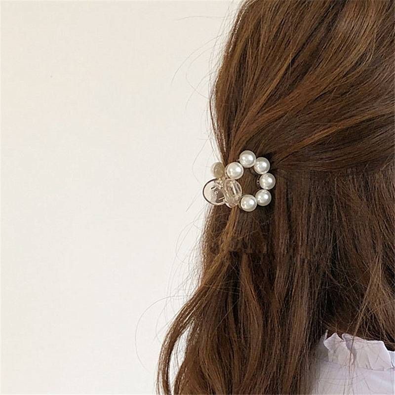 กิ๊บหนีบผมทรงกลมประดับมุกพร้อมส่ง​ 2​ สี