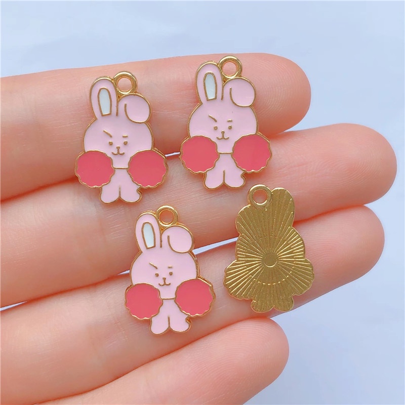 จี้สร้อยคอ สร้อยข้อมือ ต่างหู โลหะผสม ลายการ์ตูน DIY 4 ชิ้น