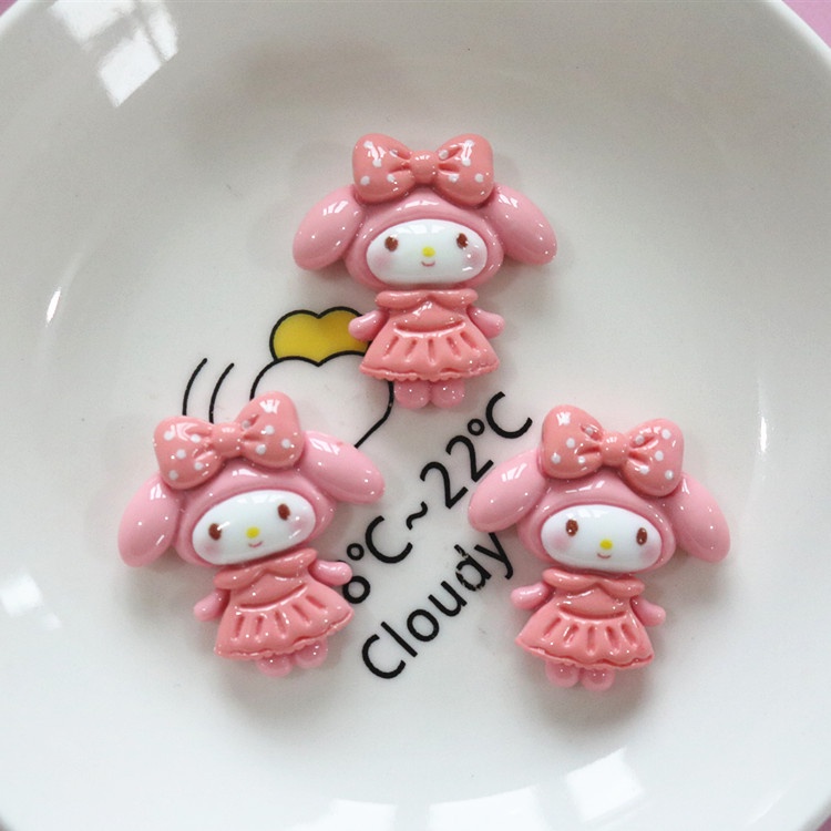 จี้เรซิ่น รูปซานิโร่น่ารัก แวววาว สําหรับทําเครื่องประดับ DIY 10 ชิ้น