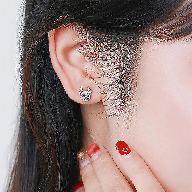 ต่างหู s925 earrings รุ่น กวางเรนเดียร์ Reindeer  ผู้หญิง ต่างหูแฟชั่น ของขวัญ เครื่องประดับ minimal