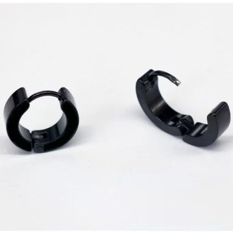 ต่างหู ตุ้มหู จิว ต่างหูผู้ชาย Punk Men Stainless Steel Hoop Piercing Round Earrings for Women Men 1 คู่