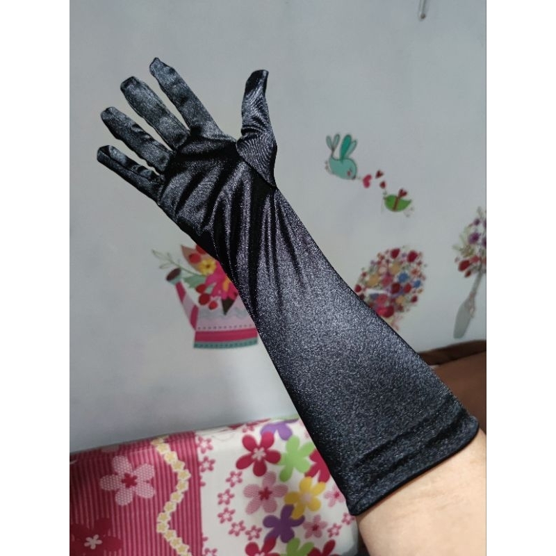 ถุงมือผ้าซาตินแบบยาว ผ้าสวยนุ่มใส่สบาย มีหลายสีให้เลือก #พร้อมส่งในไทย