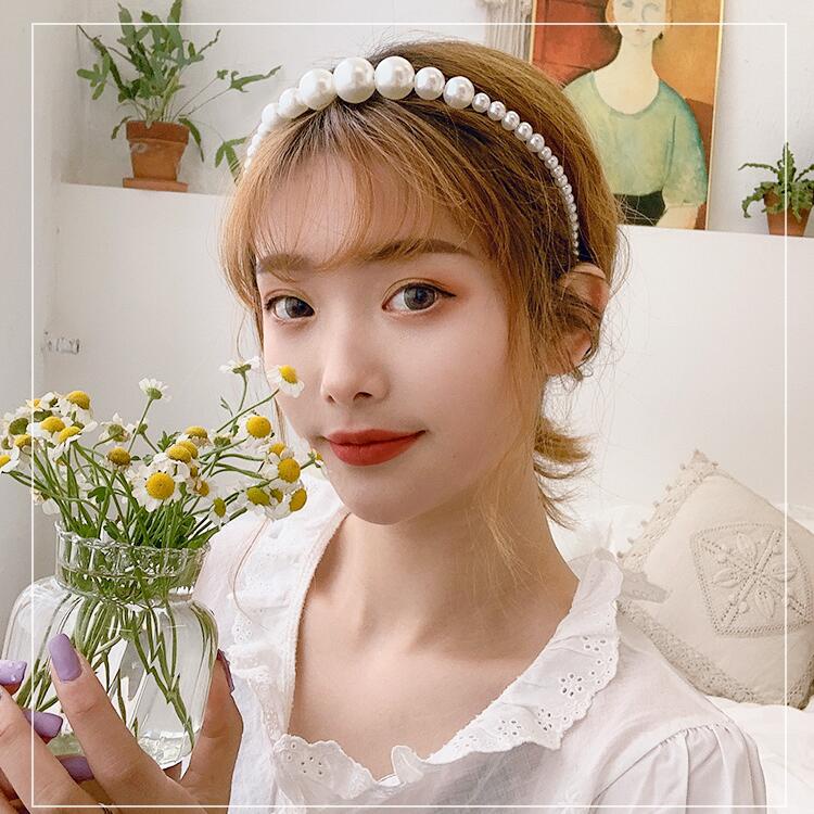 ที่คาดผม ประดับมุก ดอกไม้น่ารัก สไตล์เกาหลี สําหรับผู้หญิง