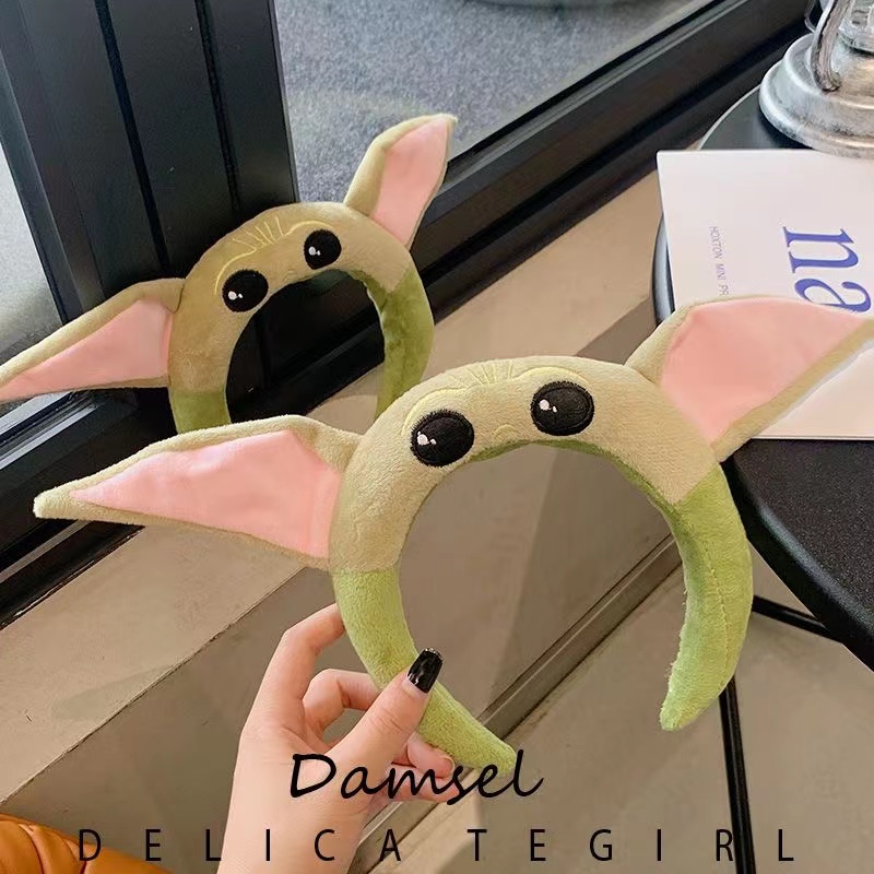 ที่คาดผม ผ้ากํามะหยี่ขนนิ่ม ลายการ์ตูน Yoda น่ารัก เครื่องประดับ สําหรับเด็กผู้หญิง 2022