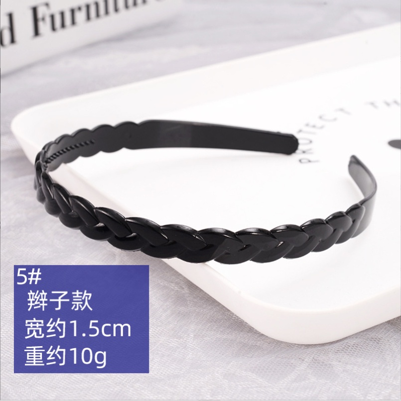 ที่คาดผมพลาสติก กันลื่น สีดํา แบบเรียบง่าย สําหรับล้างหน้า