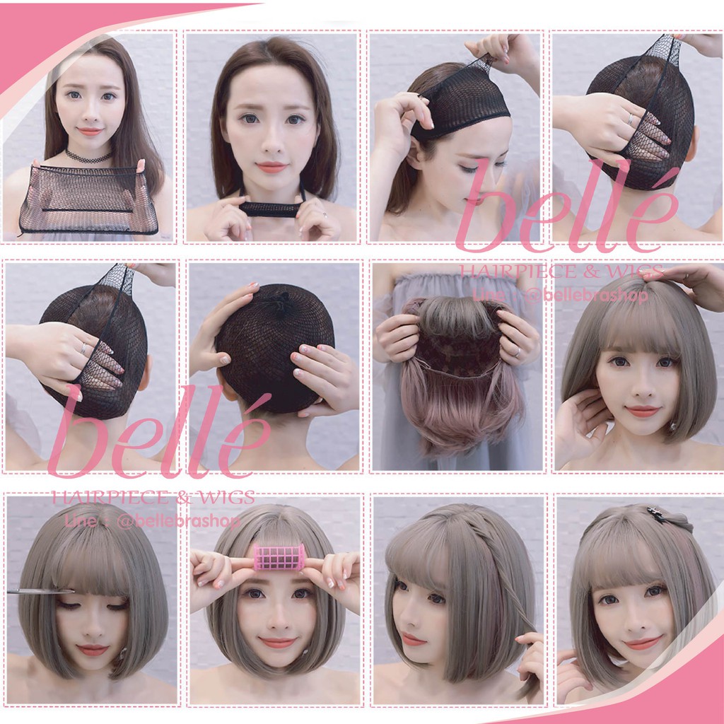 พร้อมส่ง BELLE   วิกผม พรีเมี่ยม ไล่ระดับสี ลอนมาม่า 58cm แถม net ฟรี wig วิกผมคอสเพลย์ M269