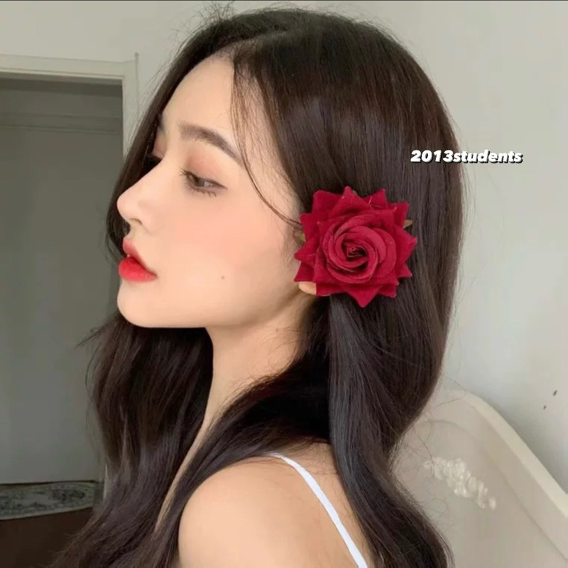 [พร้อมส่ง] กิ๊บดอกไม้วาเลนไทน์ ที่คาดดอกกุหลาบวาเลนไทน์