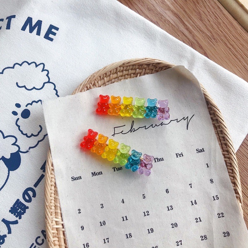 พร้อมส่ง กิ๊ฟติดผม กิ๊ฟติดผมหมี กิ๊ฟหมีเยลลี่ jelly bear กิ๊ฟสไตล์เกาหลี น่ารัก