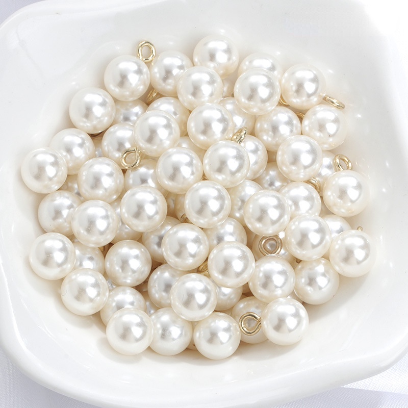 พร้อมส่ง จี้สร้อยคอไข่มุก ABS ทรงกลม 12 มม. สําหรับทําเครื่องประดับแฮนด์เมด DIY