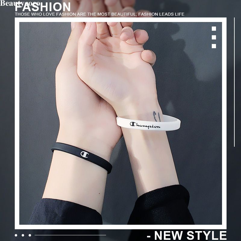 พร้อมส่ง- สร้อยข้อมือซิลิโคน กว้าง 8 มม. หลากสี สําหรับผู้ชาย และผู้หญิง