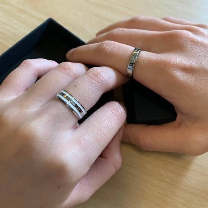 (พร้อมส่ง) แหวนคู่ ELAN RING ไม่ลอก ไม่ดำ สวยหรูหรา✨