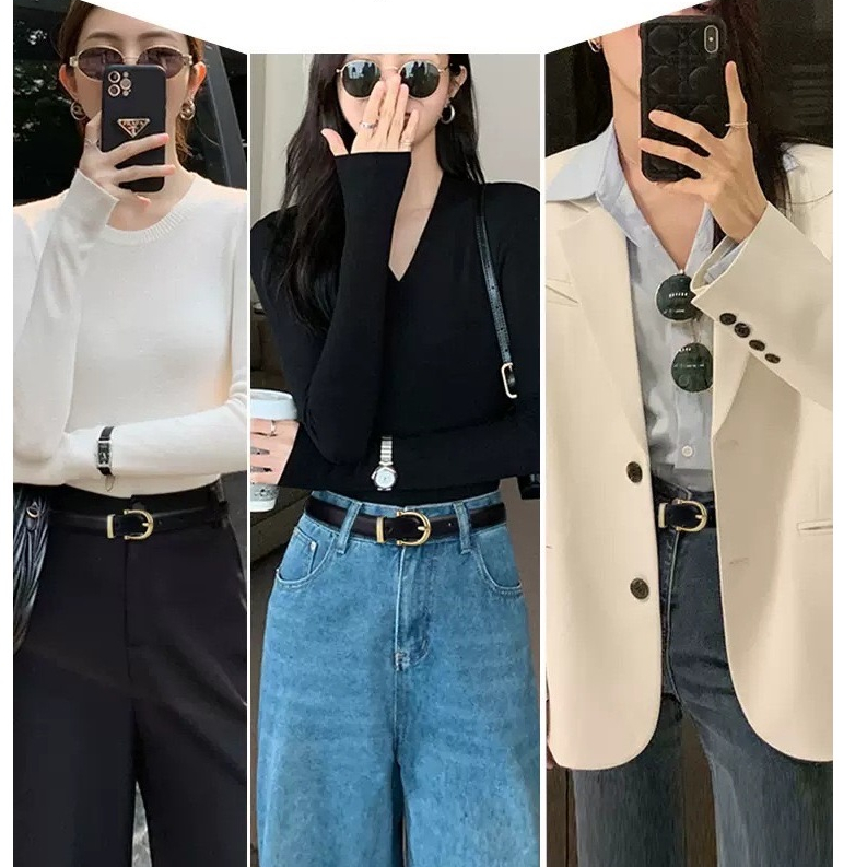 (พร้อมส่งจากไทย)เข็มขัด ผู้หญิง เข็มขัดใส่เที่ยว เข็มขัดใส่ทำงานสีสุภาพ(GC-211)