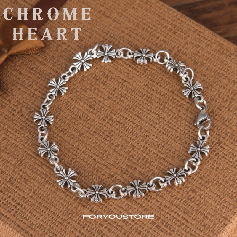 ฟรีกล่อง  กำไล CHROME HEAETS ⚜️โคมฮาร์ท ⚜️ Chrome Hearts ♥️ มีหลายแบบ