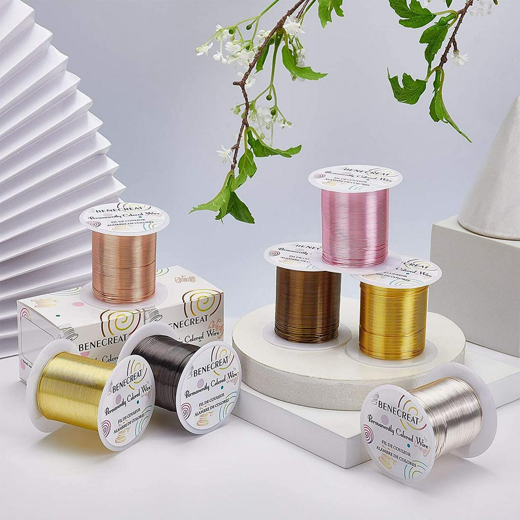 ม้วนลวดทองแดง 20 Gauge 0.8 มม. 30 ม./ม้วนสําหรับทําเครื่องประดับหัตถกรรมสีบรอนซ์