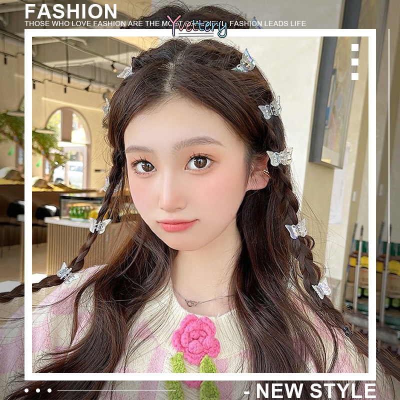 ร้านค้าไทย 1บาทพร้อมส่งกิ๊บผีเสื้อโปร่งใสแฟชั่นเกาหลีหรูหราความสง่างามขายส่ง.COD